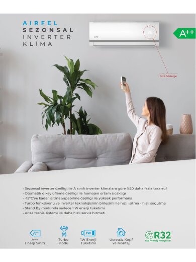 Airfel LRXM50N-LTXM50N 18000 BTU R32 A++ Inverter Duvar Tipi Klima - 3