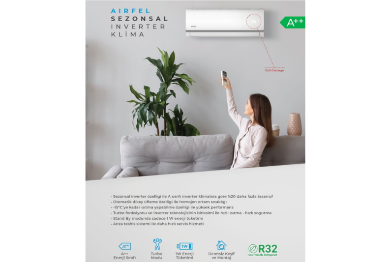 Airfel LRXM50N-LTXM50N 18000 BTU R32 A++ Inverter Duvar Tipi Klima - 2