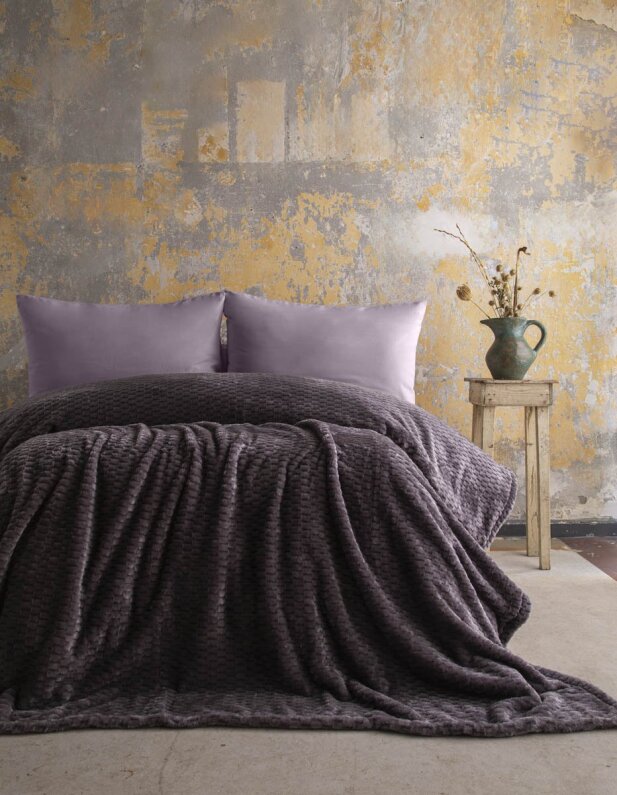 Apricitas Çift Kişilik Jakar Desen Battaniye Trusty Antrasit 200X220 - 1