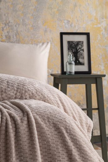 Apricitas Çift Kişilik Jakar Desen Battaniye Trusty Ekru 200X220 968366 - Apricitas