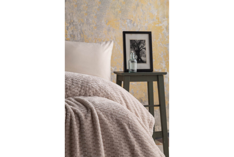 Apricitas Çift Kişilik Jakar Desen Battaniye Trusty Ekru 200X220 968366 - 1