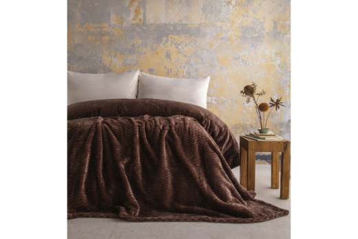 Apricitas Çift Kişilik Jakar Desen Battaniye Trusty Kahve 200X220 - Apricitas