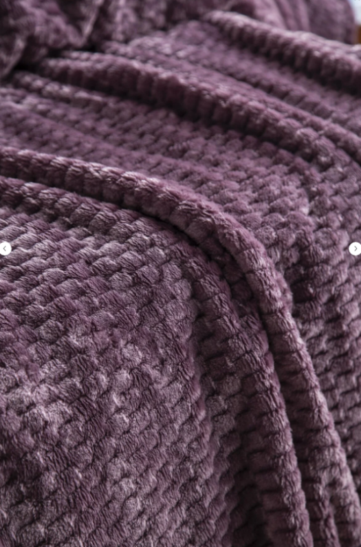 Apricitas Çift Kişilik Jakar Desen Battaniye Trusty Mürdüm 200X220 - 1