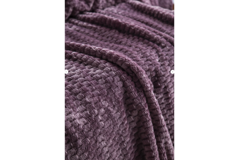 Apricitas Çift Kişilik Jakar Desen Battaniye Trusty Mürdüm 200X220 - 2