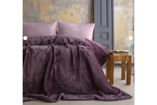 Apricitas Çift Kişilik Jakar Desen Battaniye Trusty Mürdüm 200X220 - Apricitas