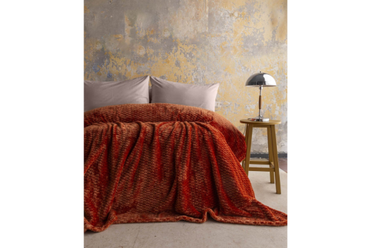 Apricitas Çift Kişilik Jakar Desen Battaniye Trusty Terakota 200X220 968410 - Apricitas