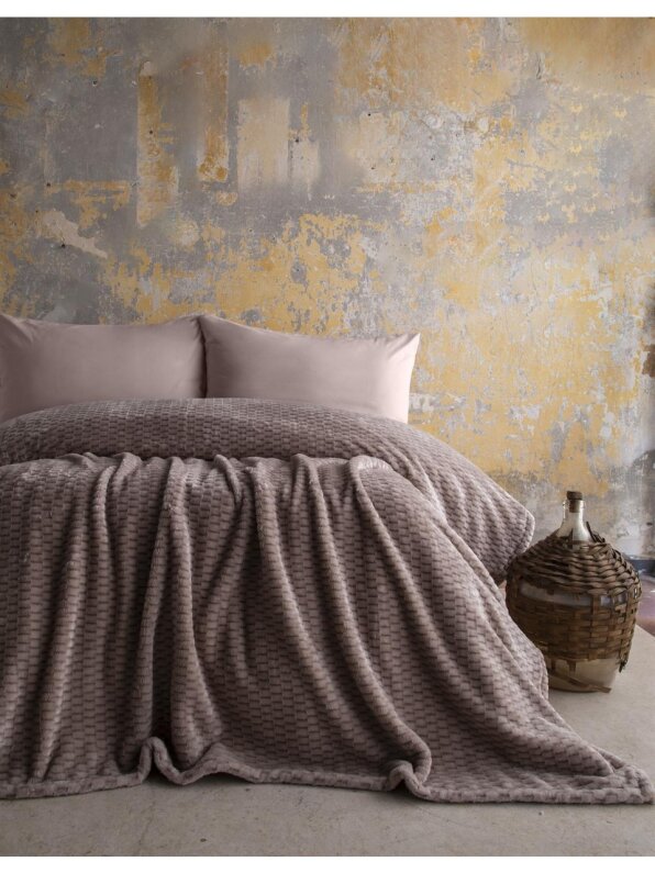 Apricitas Çift Kişilik Jakar Desen Battaniye Trusty Vizon 200X220 - 2