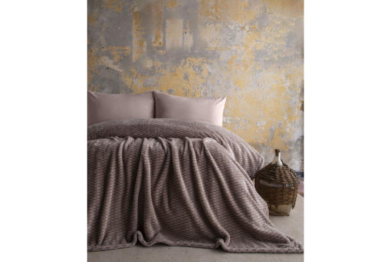 Apricitas Çift Kişilik Jakar Desen Battaniye Trusty Vizon 200X220 - 1