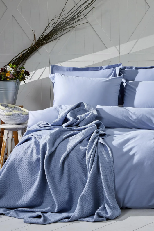 Apricitas Düz Esentıal Mavi Nevresim Takımı Ç.K. - 1