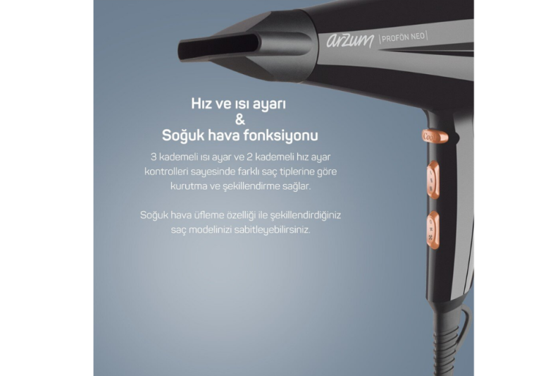 Arzum Profön Neo Profosyonel Saç Kurutma Makinesi Siyah AR5047 - 3