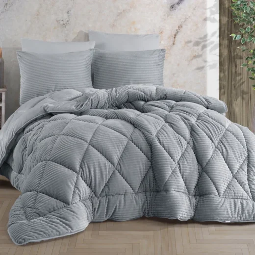 Hobby Premium Soft 180X220 Yorgan Seti A.Gri T.K. - 1