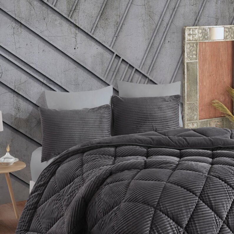 Hobby Premium Soft 180X220 Yorgan Seti Antrasit T.K. - 1