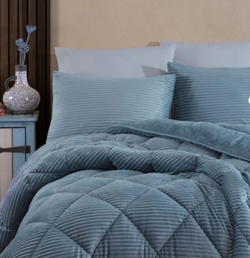 Hobby Premium Soft 180X220 Yorgan Seti İndigo T.K. - Hobby