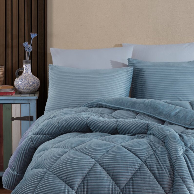 Hobby Premium Soft 240X220 Yorgan Seti İndigo Ç.K. - 2