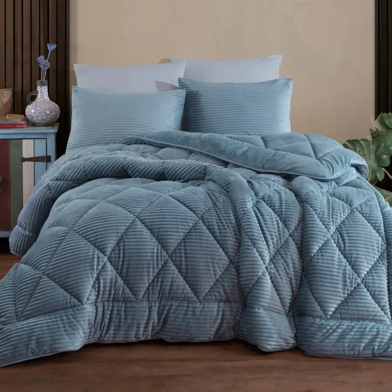 Hobby Premium Soft 240X220 Yorgan Seti İndigo Ç.K. - 1