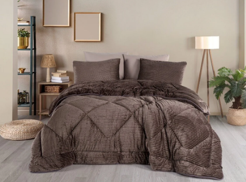 Hobby Premium Soft 240X220 Yorgan Seti-Kahve Ç.K. - 1