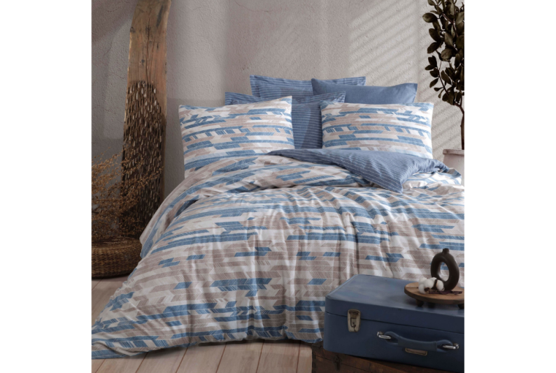 Kobyen Barry Nevresim Takımı İndigo Ç.K. - 1