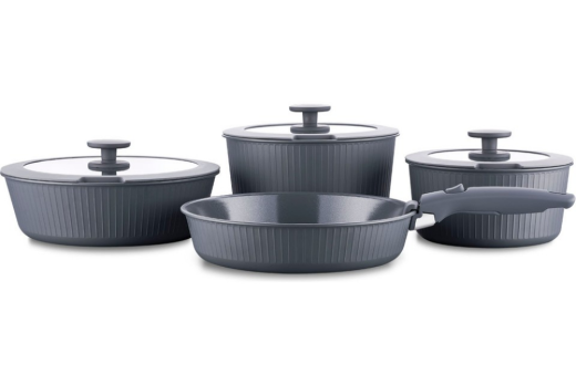 Korkmaz A2792-1 Nova Pratika 8 Prç. Tencere Seti Gri - Korkmaz