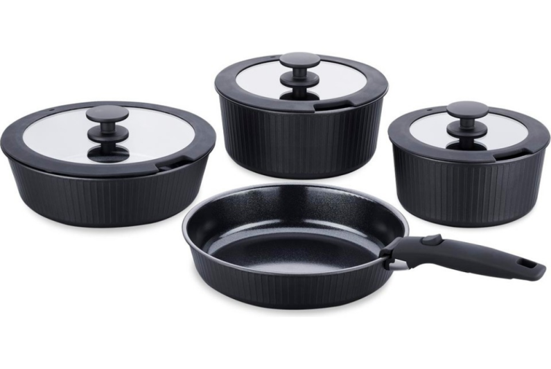 Korkmaz A2792 Nova Pratika 8 Parça Tencere Seti Siyah - 2