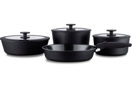 Korkmaz A2792 Nova Pratika 8 Parça Tencere Seti Siyah - Korkmaz