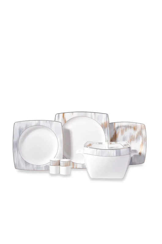 Korkmaz A8467 Bone Sel. 60 P Yemek Takımı (Kare)