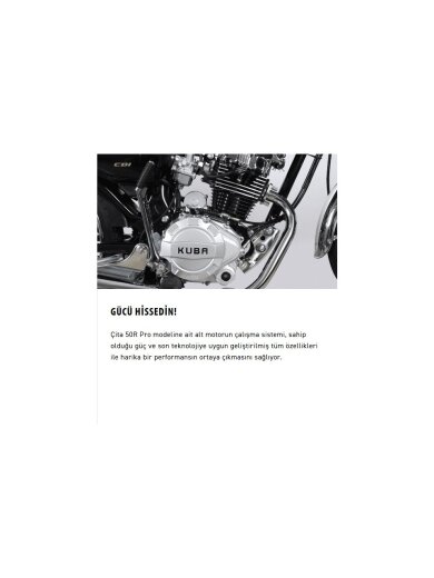 Kuba Çita 50-R Pro Gold Motosiklet Kırmızı (72 Tel Jant) - 3