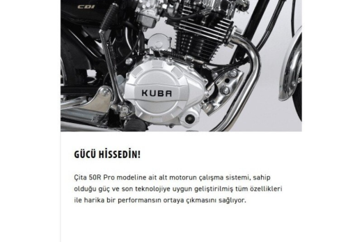Kuba Çita 50-R Pro Gold Motosiklet Kırmızı (72 Tel Jant) - 3