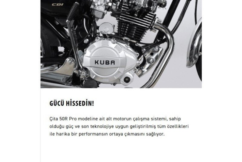 Kuba Çita 50-R Pro Gold Motosiklet Kırmızı (72 Tel Jant) - 3