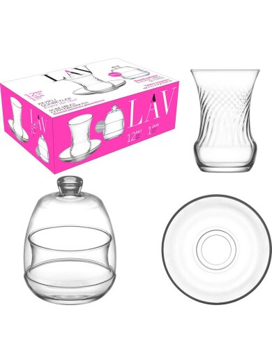 Lav İnci Çay Seti + Şekerlik Hediyeli - Lav