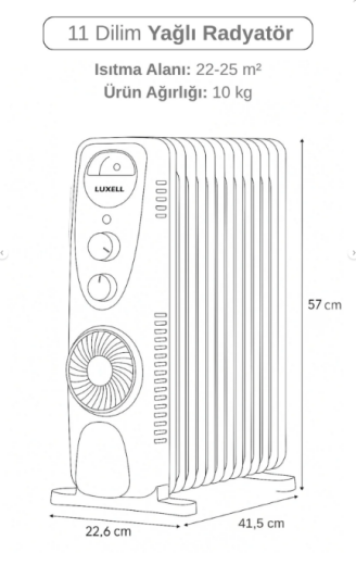 Luxell LUX11-FP-WG Yağlı Radyatör - 2