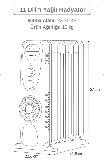 Luxell LUX11-FP-WG Yağlı Radyatör - 2