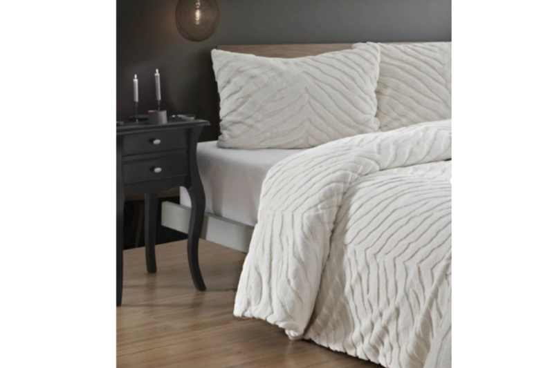 Merinos Diamond 3 Parça Zebra Kürk Comforter Set 1060 Krem - 1
