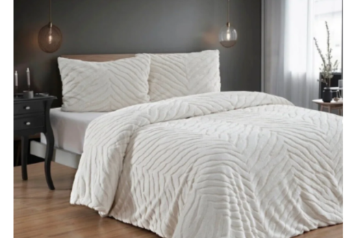 Merinos Diamond 3 Parça Zebra Kürk Comforter Set 1060 Krem - 2