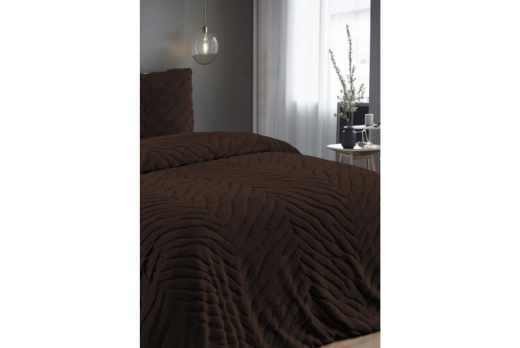 Merinos Diamond 3 Parça Zebra Kürk Comforter Set 9064 Kahve - 2