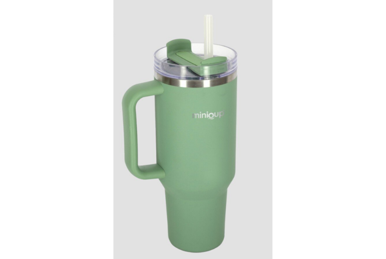 MiniQup Q3 SipStraw 900ml Pipetli Termos Yeşil - 1
