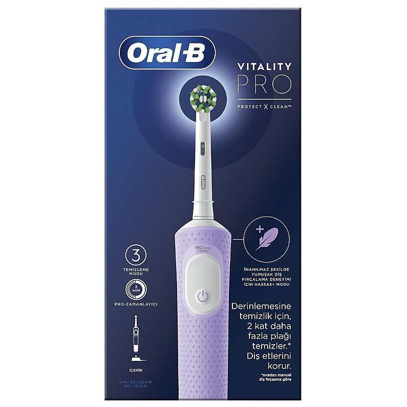 Oral-B Vitality Pro Lila Protect X Clean Şarjlı Diş Fırçası - 8
