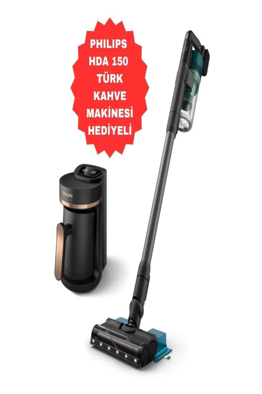 Philips BXA0055/00 XC6557 Dikey Şarjlı Süpürge + HDA150 Türk Kahve Makinesi Set