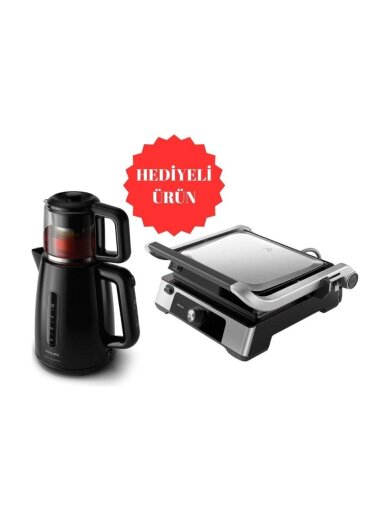 Philips BXA0057/00 HD6301 Izgara ve Tost Makinesi + HD7301 Çay Makinesi Set - Philips