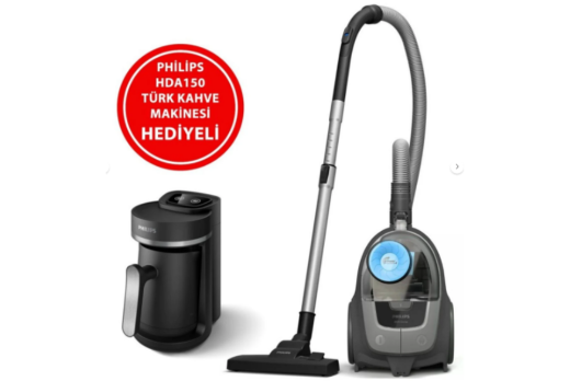 Philips BXA0058/00 XB2142/10 Toz Torbasız Süpürge + HDA150/161 Türk Kahve Makinesi Set - Philips