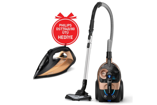 Philips BXA0078/00, XB7151/07 Toz Torbasız Süpürge DST7040/80 Ütü Bundle Set