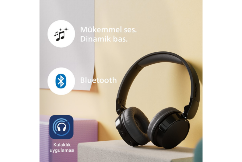 Philips TAH3209 Kulak Üstü Bluetooth Kulaklık Siyah - 2