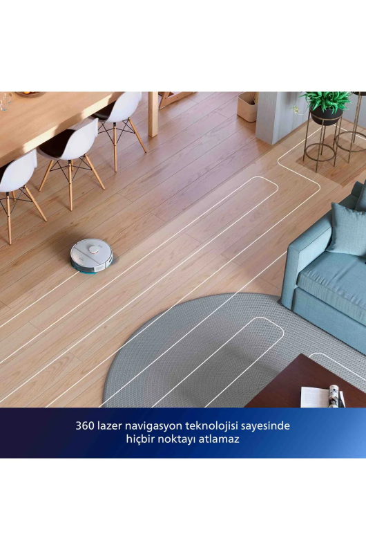 Philips Xu2100/20 Homerun 2000 Serisi Kutup Beyazı İstasyonlu Akıllı Robot Süpürge