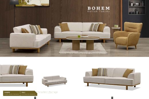 Platin Bohem Koltuk Takımı 3+3+1 - Platin Mobilya