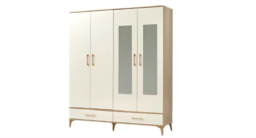 Rainbow Latte 4 Kapılı Dolap Beyaz - 1