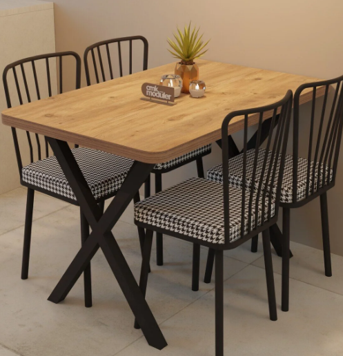 Rozinante Cmk 70x110 Kitchen Masa Takımı Çam (4CKTSXL70110-1001) - 2