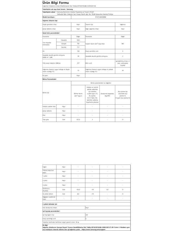 Samsung Çift Kapılı No Frost Buzdolabı (RT47CG6636WWTR) + 4 Programlı Bulaşık Makinesi (DW60DG540FWQTR ) - 6