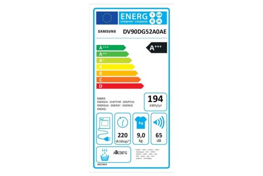 Samsung DV90DG52A0AEAH A++ 9kg Kurutma Makinesi Beyaz (DV90CGC0A0AEAH) - 5