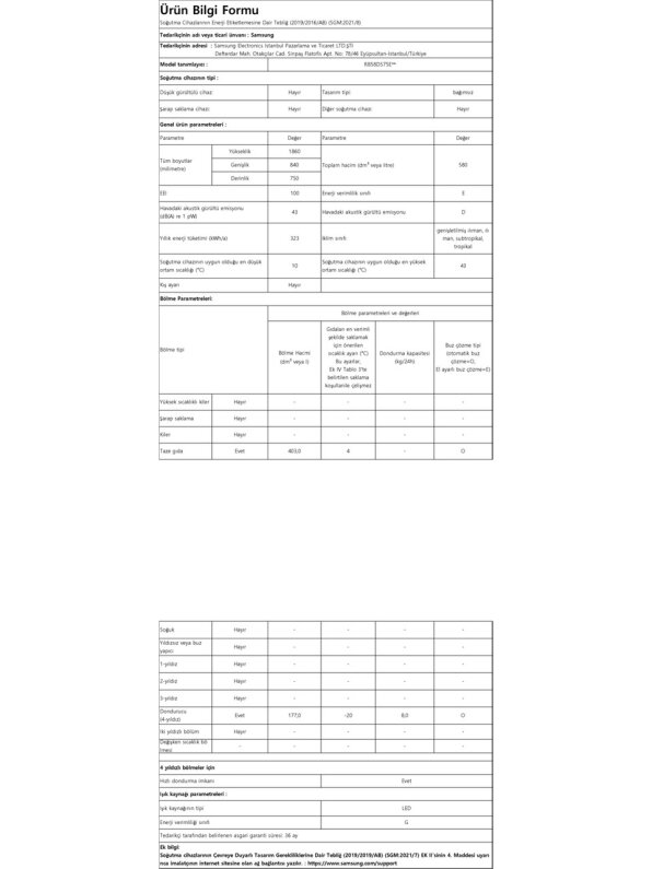 Samsung No Frost Buzdolabı (RB58DS75EWW/TR ) + 4 Programlı Bulaşık Makinesi (DW60DG540FWQTR ) Beyaz Eşya Set - 4