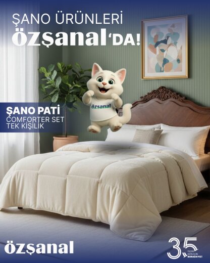 Şano Pati Comforter Kadife Set 155x215 Bej - ŞANO
