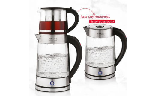 Schafer 25001-xxx01 Gourmemaxx Cam Çay Makinesi Kettle İnox - Schafer